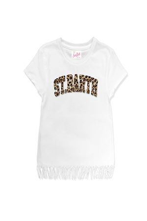 Abito in cotone bianco con bordo sfrangiato SAINT BARTH KIDS | ABY000100957L